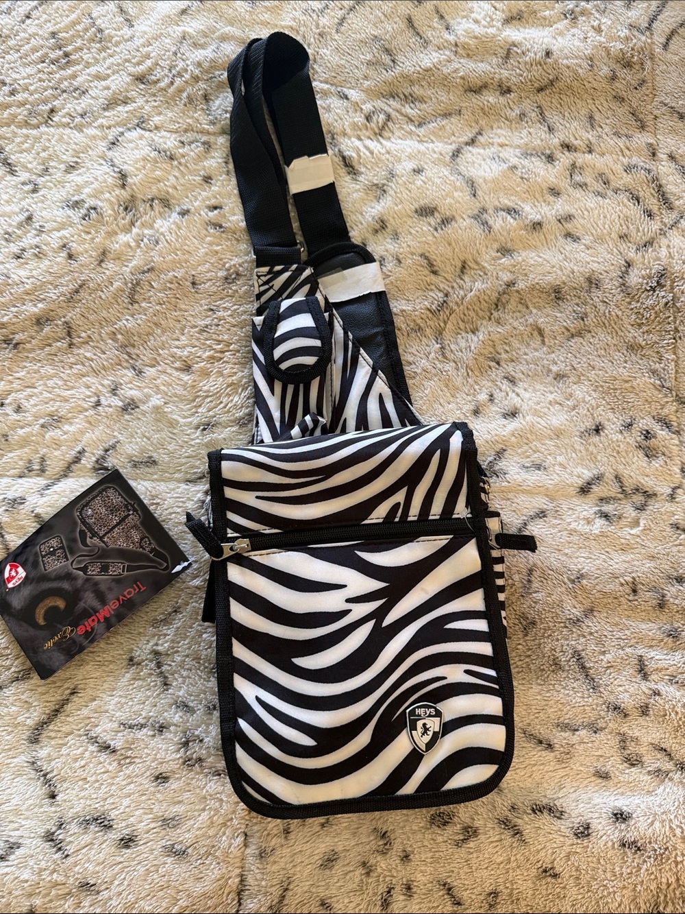 Hedgren Zebra-Print Black & White Crossbody Sling Bag